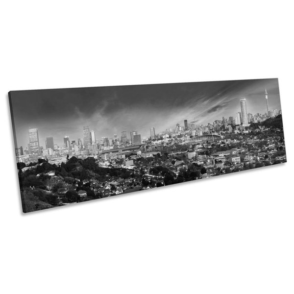 17 Stories Johannesburg City Skyline South Africa Wrapped Canvas